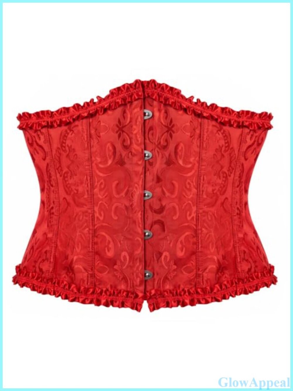 Floral Jacquard Underbust Corset Belt Flexible Boning Lace-Up Waist
